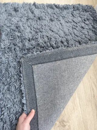 2 Tappeti Shaggy Grigi a Pelo Lungo