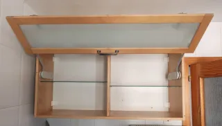 Mueble alto cocina madera y cristal