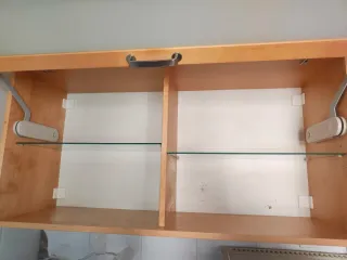 Mueble alto cocina madera y cristal