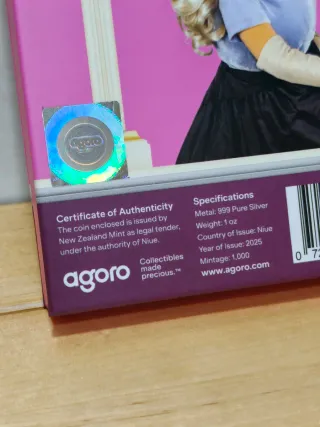 Moneda 2 dólares Plata PROOF 1oz AGORO