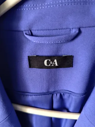 Traje de chaqueta azul mujer