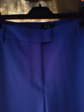 Traje de chaqueta azul mujer