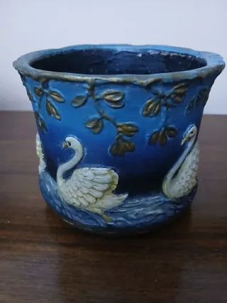 Portavaso Art Nouveau cigni bianchi.