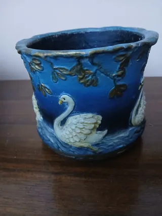 Portavaso Art Nouveau cigni bianchi.