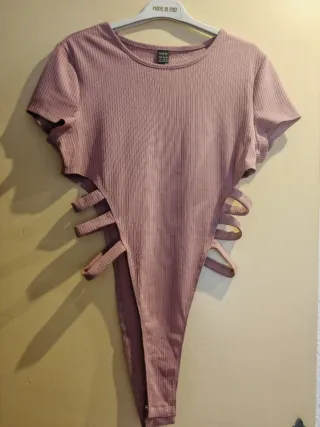 Body Cut-out Tiras Rosa Talla Única