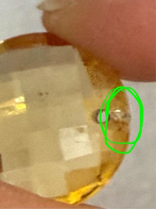 Cabochon Citrino Giallo e Pepita Rame