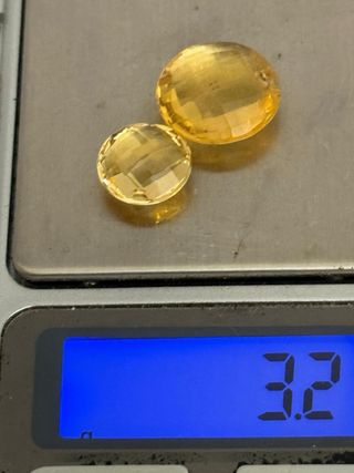 Cabochon Citrino Giallo e Pepita Rame