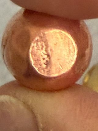 Cabochon Citrino Giallo e Pepita Rame