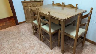 Conjunto de mesa extensible y 6 sillas de cocina