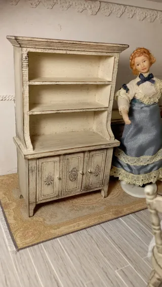 Credenza Dollhouse 1:12 Shabby Chic OOAK