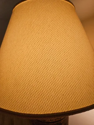 Pantalla Lámpara lino y algodón con festón decorat