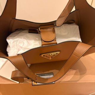 Borsa Prada City Calf Caramello