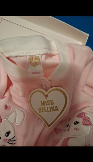 Tutina neonata Miss Bellina rosa con orsetto