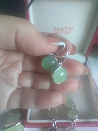 Pendientes  MATY Plata 925 Jade