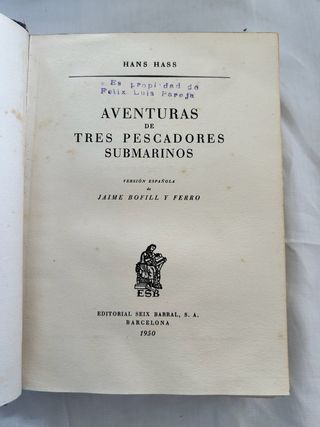 Libro Aventuras de tres pescadores submarinos