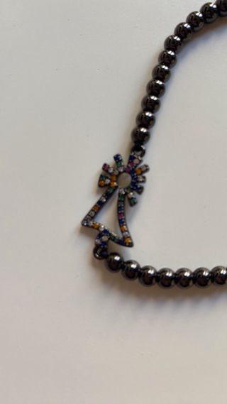 Pulsera Virgen del Pilar Negra y Plateada