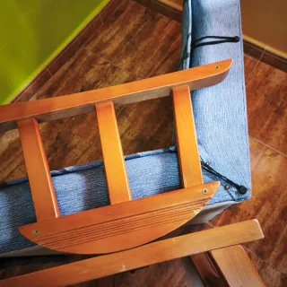 Sillón Balancín con Funda Lavable - Madera
