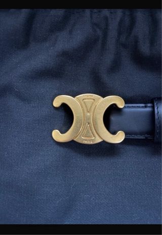 Cinto Celine Preto Dourado