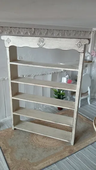 Libreria Dollhouse 1:12 Shabby Chic OOAK