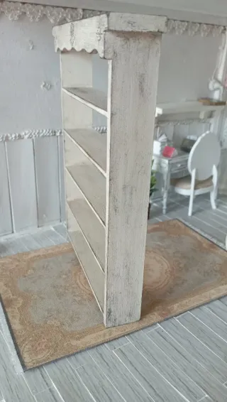 Libreria Dollhouse 1:12 Shabby Chic OOAK