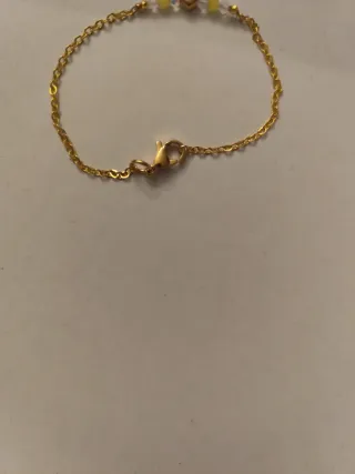 Pulsera Acero Inoxidable Corazón Dorado