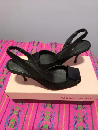 Sandalias LODI Mujer Negras Hebilla Cuadrada