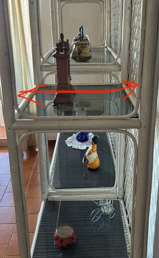 Mueble vintage bambú/ratán 3 estanterías