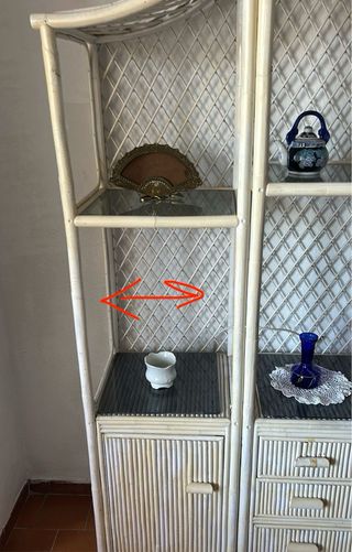 Mueble vintage bambú/ratán 3 estanterías