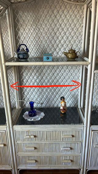 Mueble vintage bambú/ratán 3 estanterías