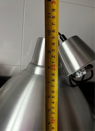 Lámpara de cocina metálica plateada 39cm diametro