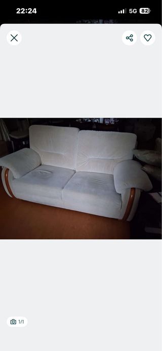 2 Sofás Cinzentos em Tecido e Madeira