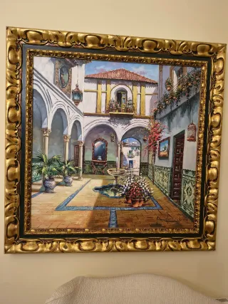 Cuadro Antiguo con Marco Dorado