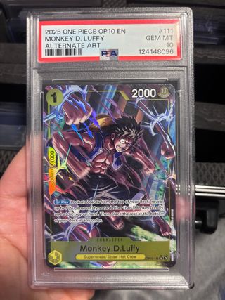 One Piece OP10 Monkey D. Luffy PSA 10