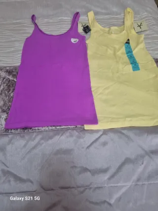 Camiseta blanca tirantes talla L