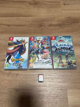 Pack Juegos Nintendo Switch: Smash, Arceus, Espada
