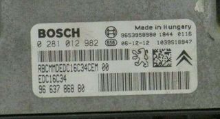 ECU Centralita CITROEN / PEUGEOT 0281012982 9663786880 9653958980