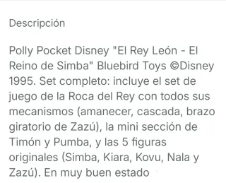 Polly Pocket El Rey León Disney