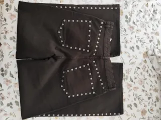 Pantalones Mango Tacha Marrón