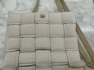 Bolso Vera Pelle Beige Trenzado