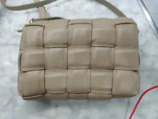 Bolso Vera Pelle Beige Trenzado