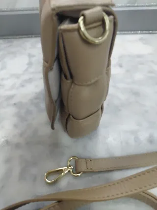 Bolso Vera Pelle Beige Trenzado