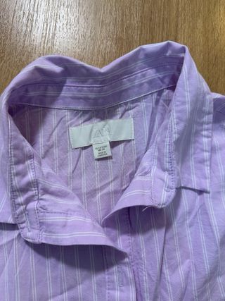 Vestido camisero lila a rayas