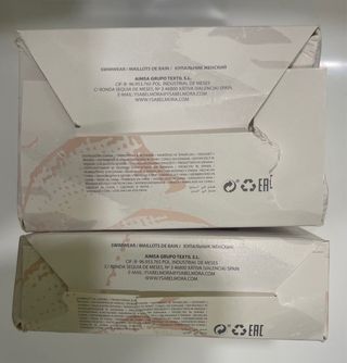 Bikini Ysabel Mora lunares azul marino y blanco