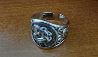 Anillo Plata Caballo Ajustable