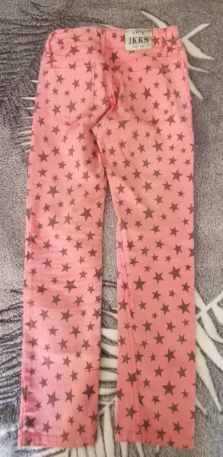 Pantalones vaqueros rosas con estrellas IKKS 122