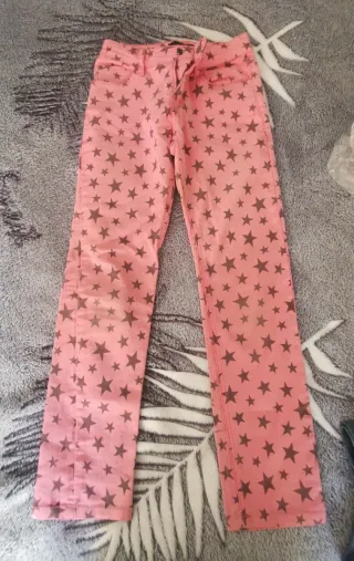 Pantalones vaqueros rosas con estrellas IKKS 122