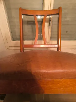 Pack 3 Sillas Comedor Madera y Piel Sintética