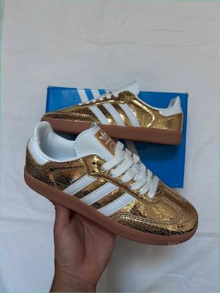 Adidas Samba Dorado Efecto Piel Serpiente Tall
