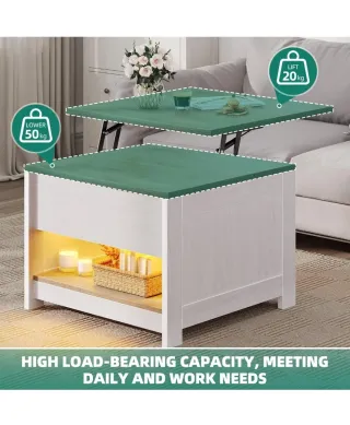 Mesa de centro elevable madera y metal