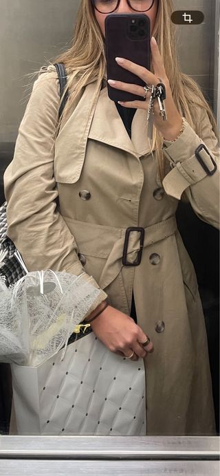 Gabardina Beige y Negra